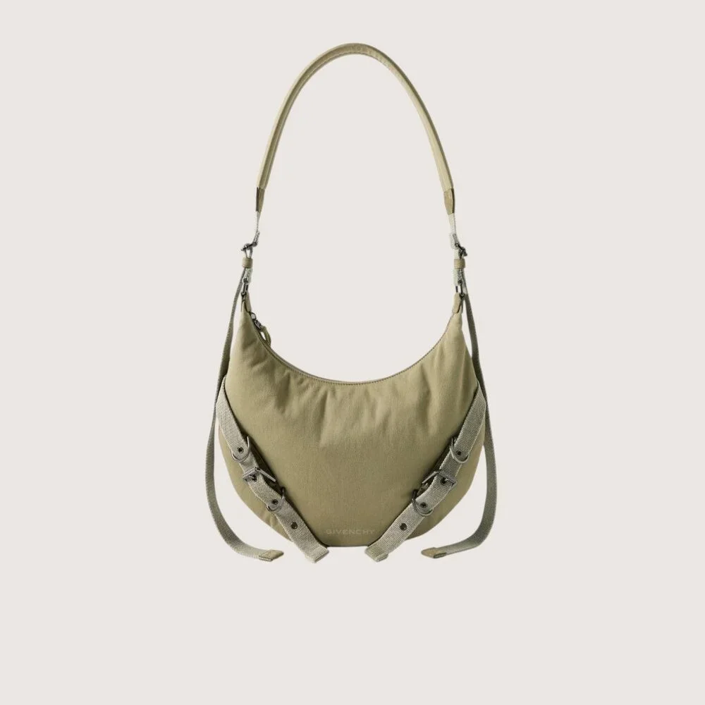 NWT Givenchy - Voyou Buckled Webbing-Trimmed Padded Twill Messenger Bag